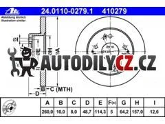 AT 410279 P/L brzdový kotouč ATE