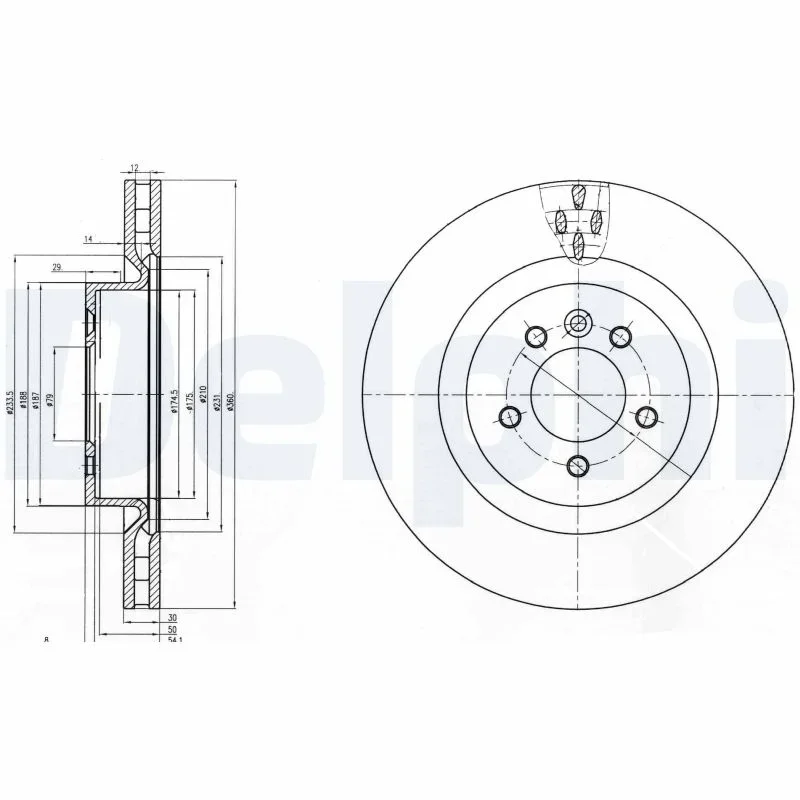 Brzdový kotouč DELPHI BG9007C