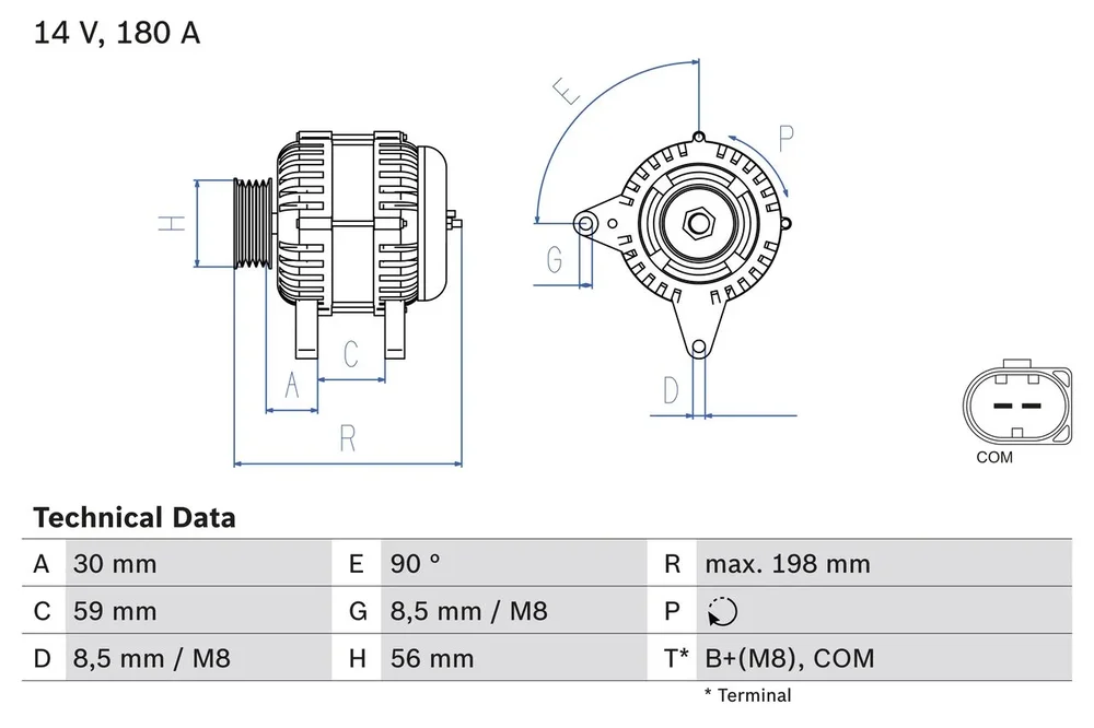 BO 0986081930 Alternátor BOSCH-výměnný díl