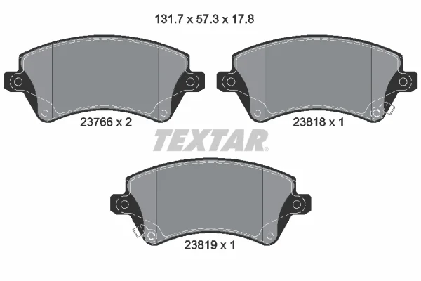 Sada brzdových destiček, kotoučová brzda TEXTAR 2376601