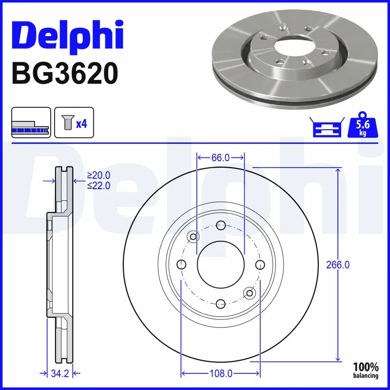 Brzdový kotouč DELPHI BG3620