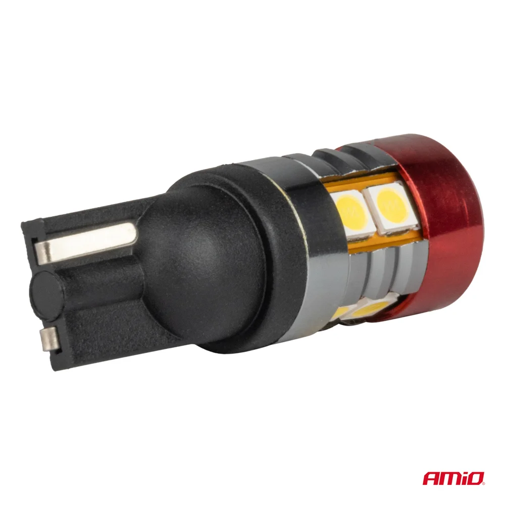 LED žárovky CANBUS T10 W5W 9 SMD 3030 Bílé 12V 24V AMiO-04242 - Obrázek 4