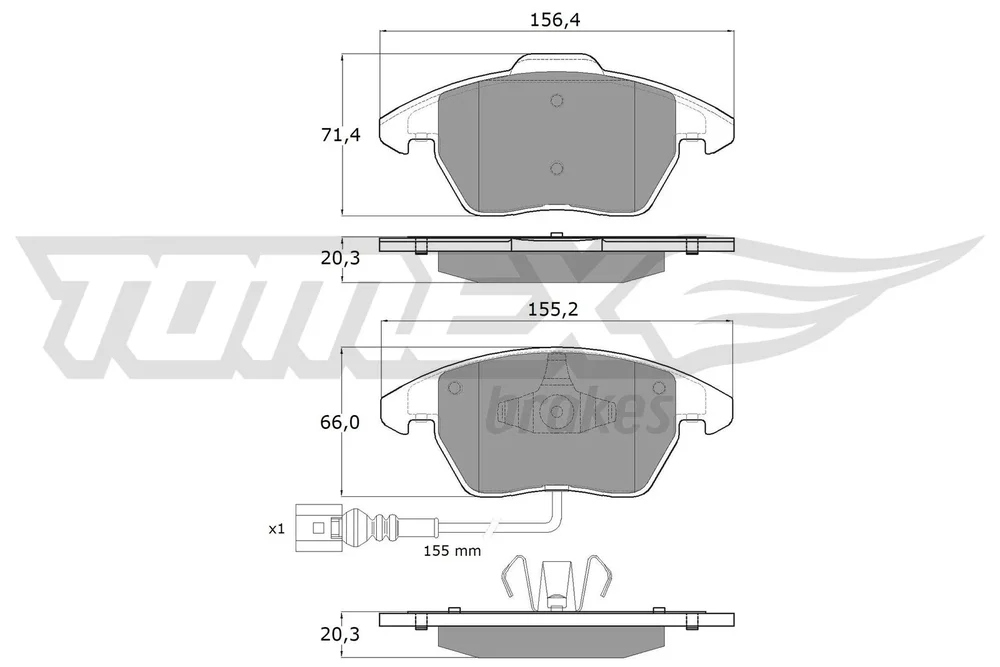 Sada brzdových destiček, kotoučová brzda Tomex Brakes TX13-11