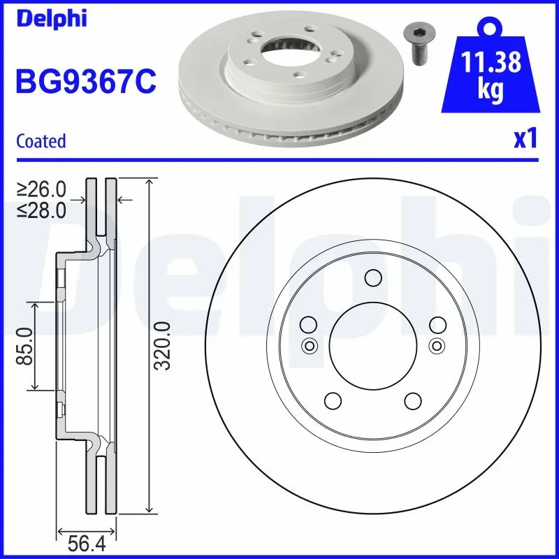 Brzdový kotouč DELPHI BG9367C
