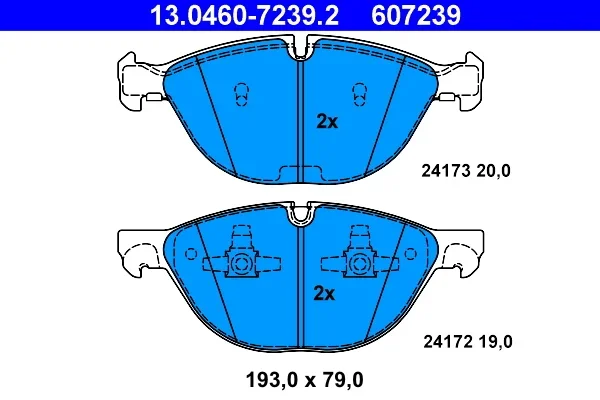 Sada brzdových destiček, kotoučová brzda ATE 13.0460-7239.2
