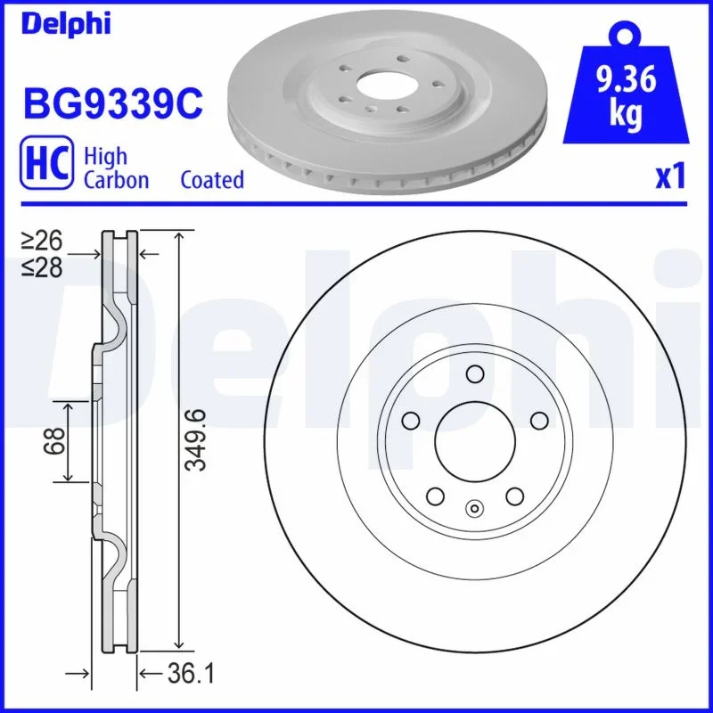 Brzdový kotouč DELPHI BG9339C