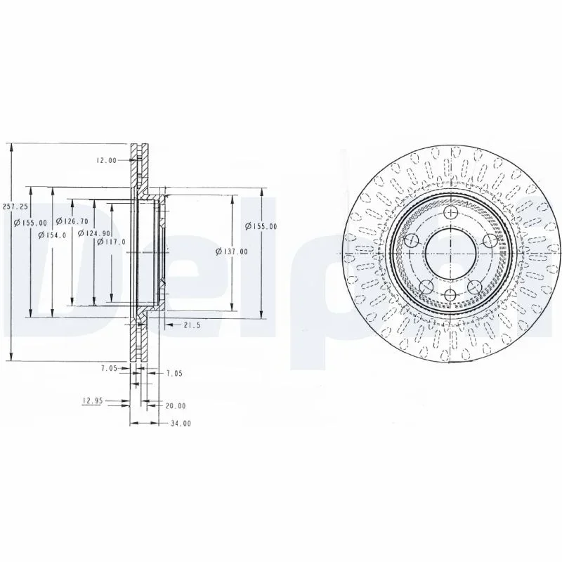 Brzdový kotouč DELPHI BG3222