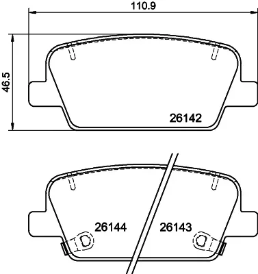 Sada brzdových destiček, kotoučová brzda HELLA 8DB355040-081