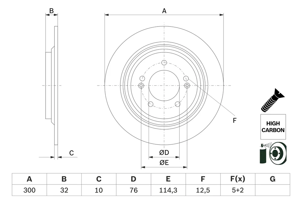 Brzdový kotouč BOSCH 0986479H01 – OE 58411D4650
