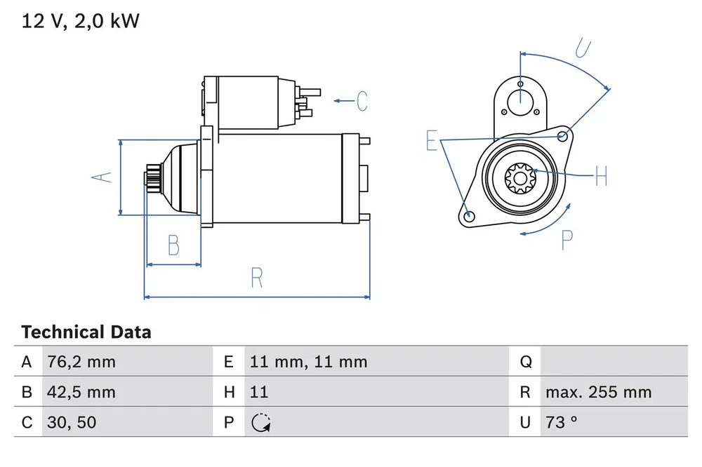 BO 0986024360 Startér BOSCH-výměnný díl