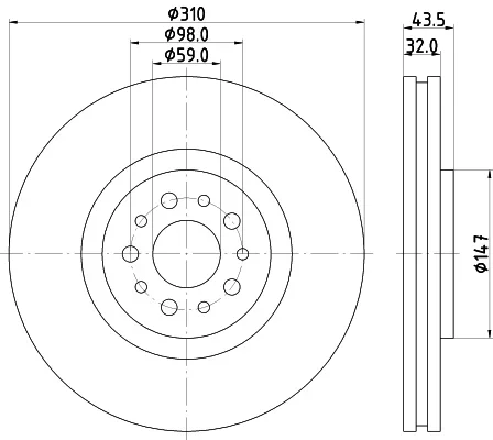 Brzdový kotouč HELLA 8DD355109-131