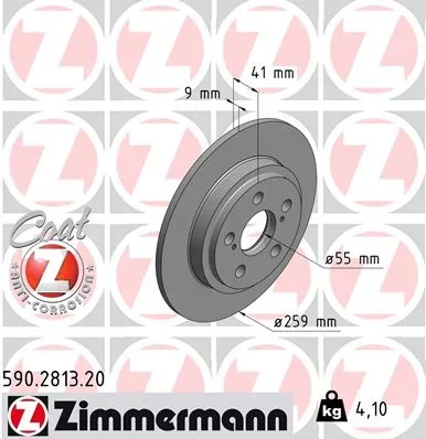 Brzdový kotouč ZIMMERMANN 590.2813.20 – OE 42431-52150
