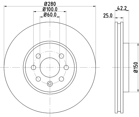 Brzdový kotouč HELLA 8DD355128-171