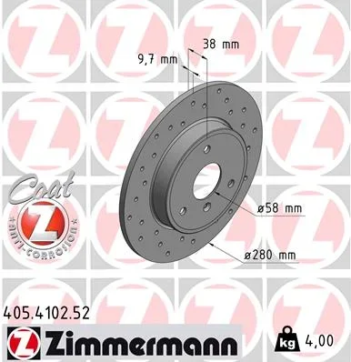 Brzdový kotouč ZIMMERMANN 405.4102.52 – OE 4514210112