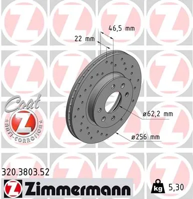 Brzdový kotouč ZIMMERMANN 320.3803.52