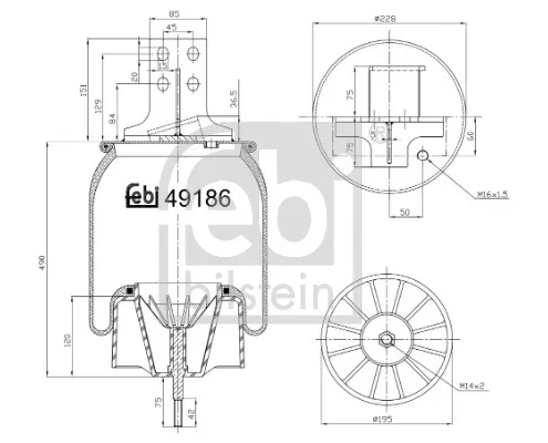 Mech, pneumaticke odpruzeni FEBI BILSTEIN 49186