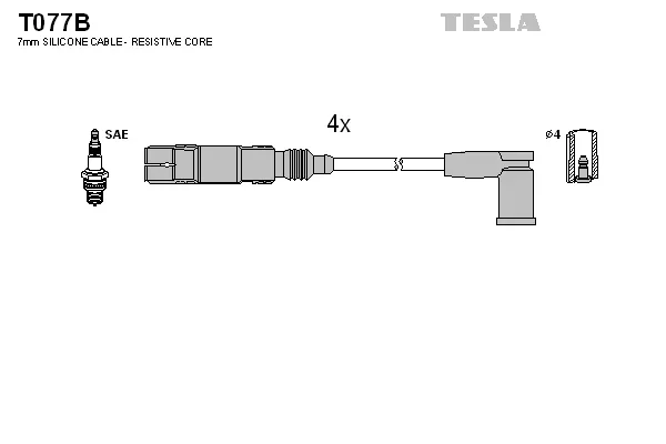 Sada kabelů pro zapalování TESLA T077B Sada kabelů pro zapalování TESLA T077B
