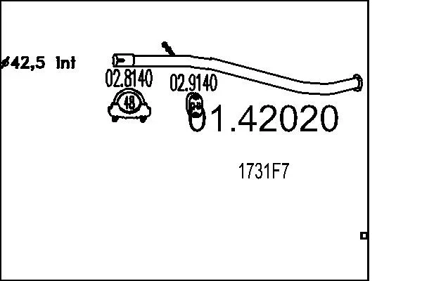 Výfuková trubka MTS 01.42020 – OE 1731F7