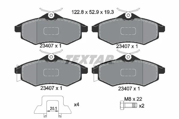 Sada brzdových destiček, kotoučová brzda TEXTAR 2340702
